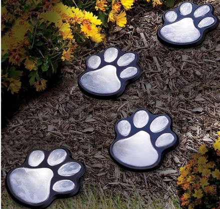 Solar Paw Print Garden Lights